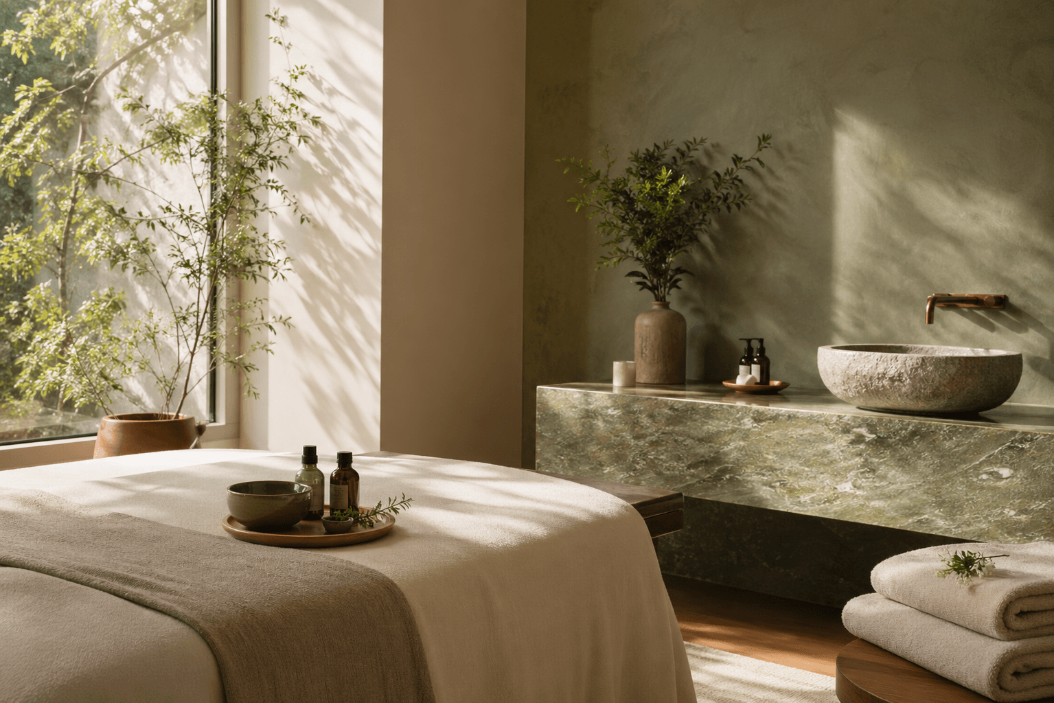 Relaxing spa therapy room at Spa Revolve